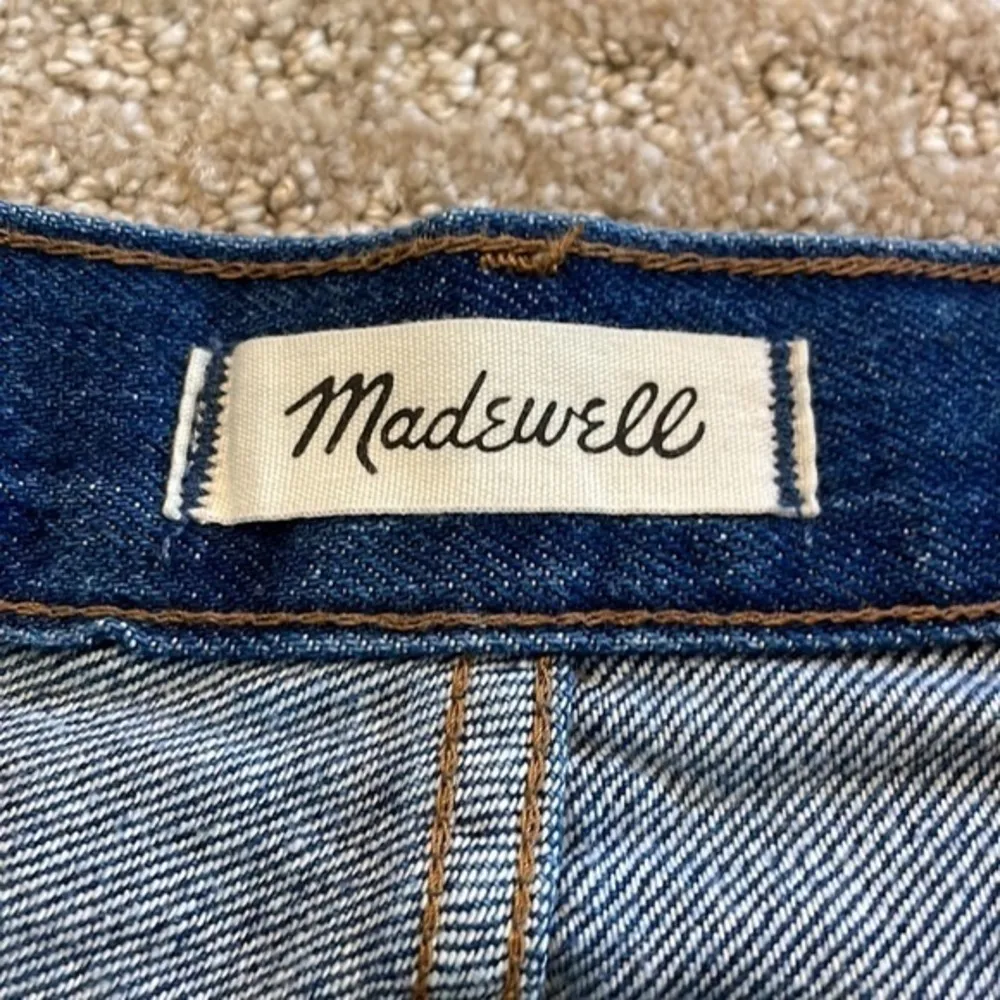 Madewell Rigid Denim A-Line Raw Hem Denim Mini Skirt - Image 4