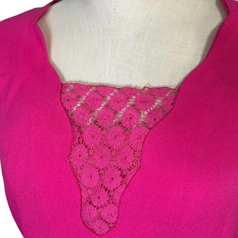 Bright Pink Garnet Hill Size 8 Women's Dress Sleeveless with Liner - Image 3