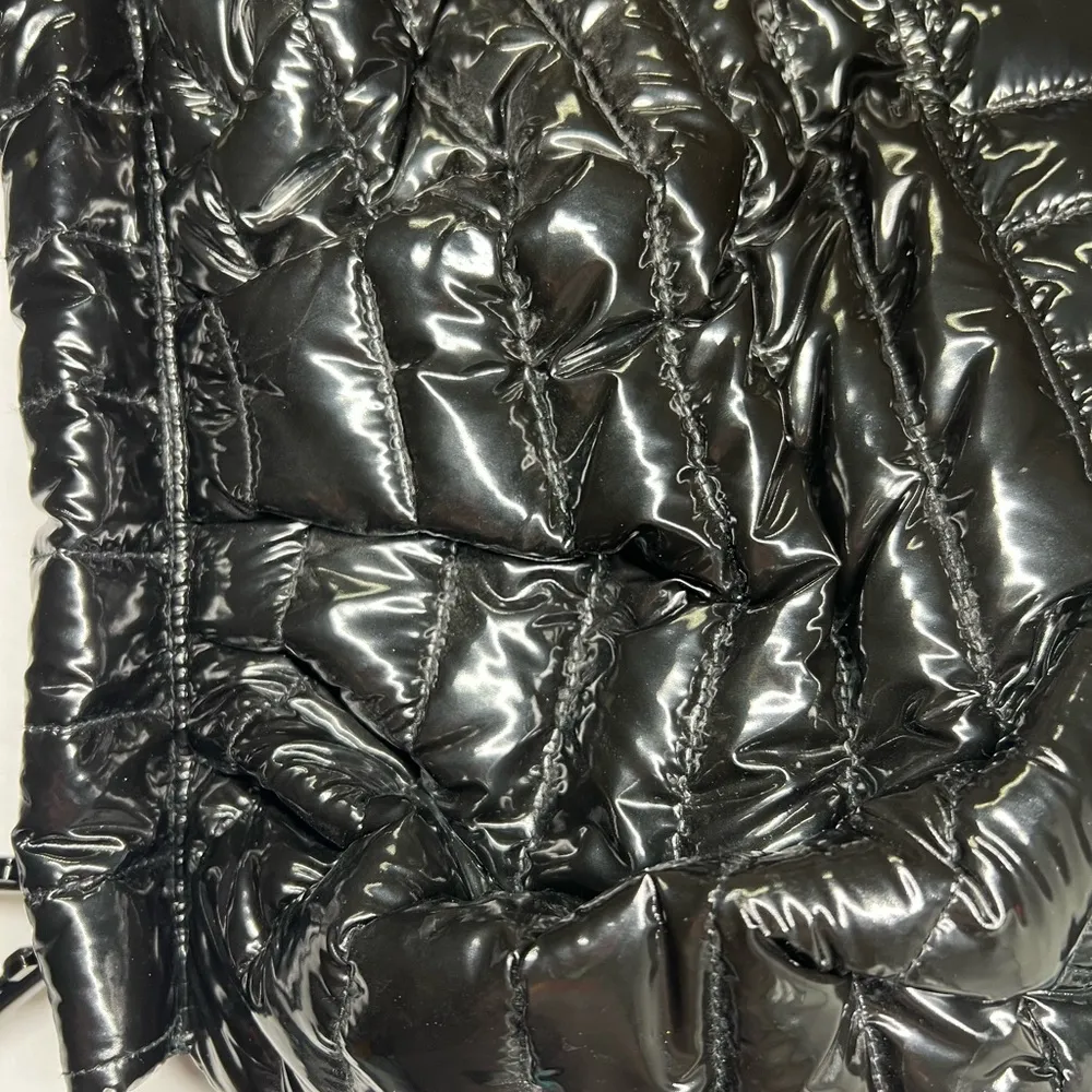 Think Royln Carrington Convertible puffer bag patent black contemporary casual - Image 10