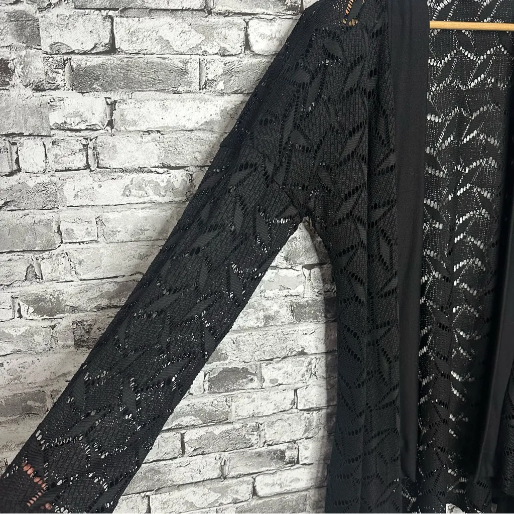 Swimsuits For All Black Women's Cardigan Size 18 - Image 3