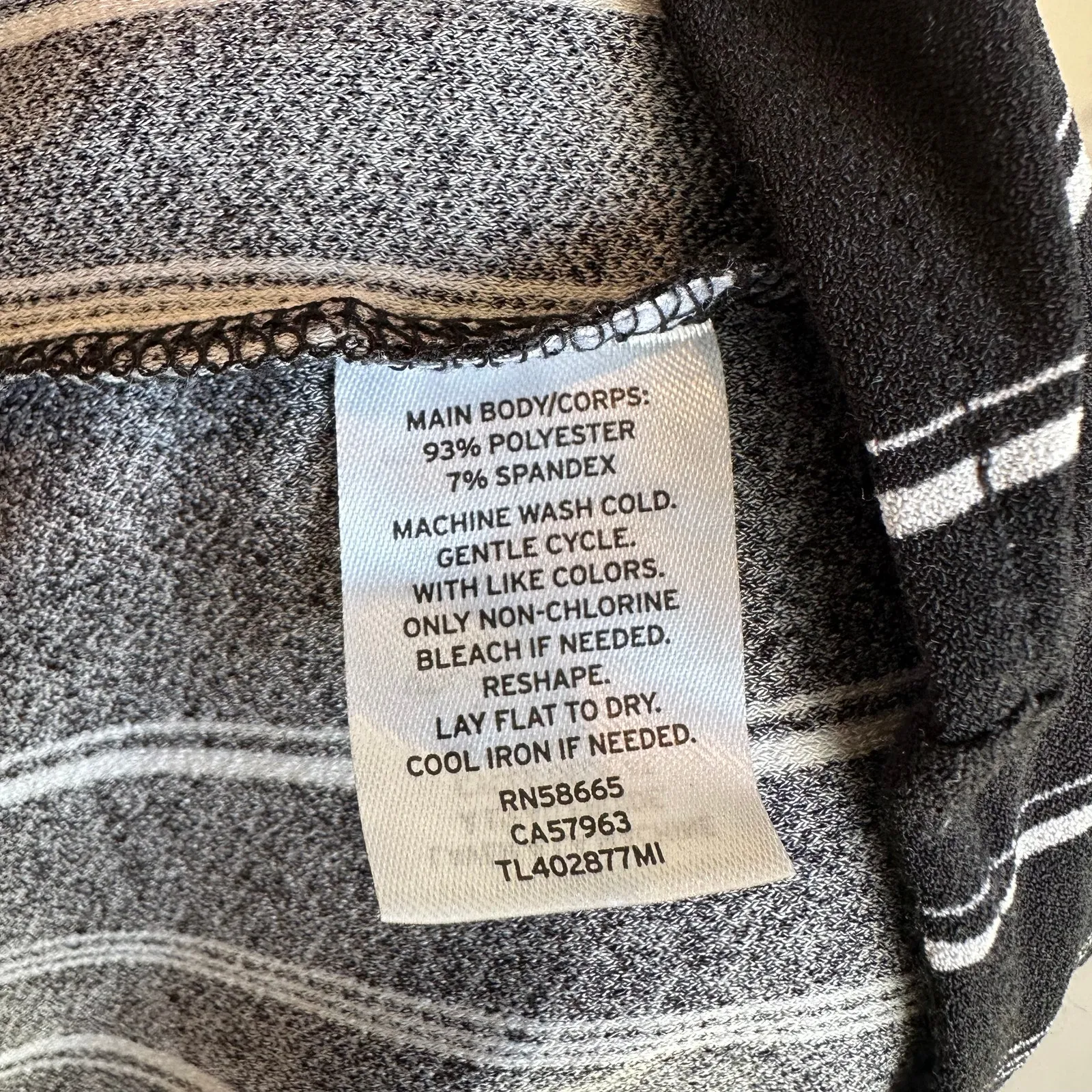 Leith Black‎ White Stripe Cap Sleeve Wrap Style Blouse Top Large - Image 7