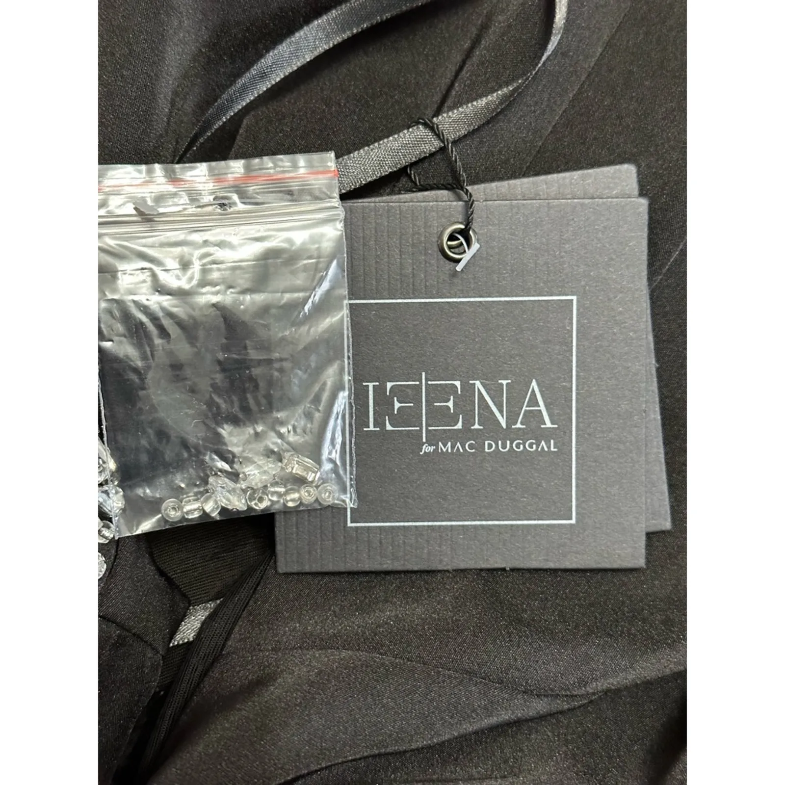 Mac Duggal Maxi Dress Sheath Silhouette Sleeveless Beaded Neck Black W 12 NWT - Image 9