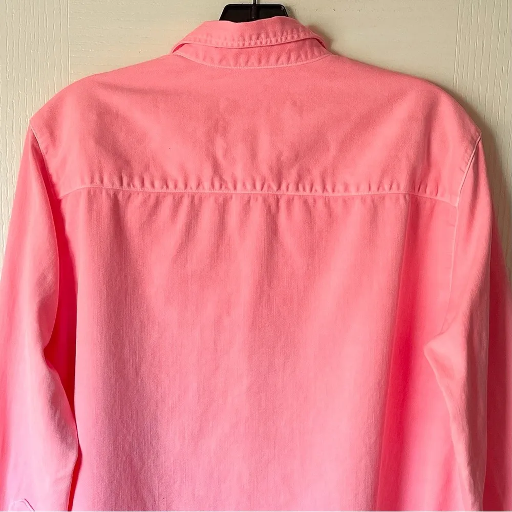Frank & Eileen Mary Button Down Shirt Dress Cotton Sunset Pink Medium EUC - Image 7