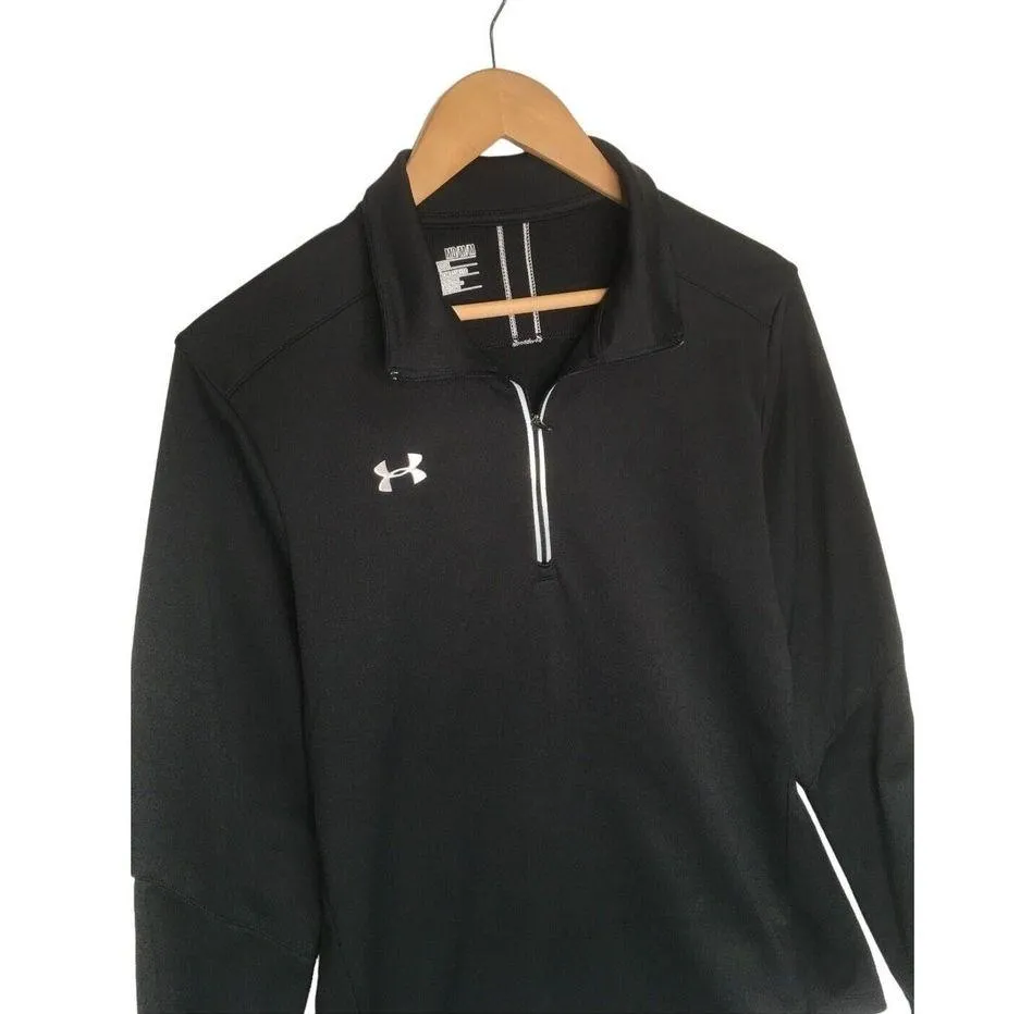 Under Armour Shirt Womens M Qualifier Loose Quarter Zip Pullover Long Sleeve Blk - Image 3