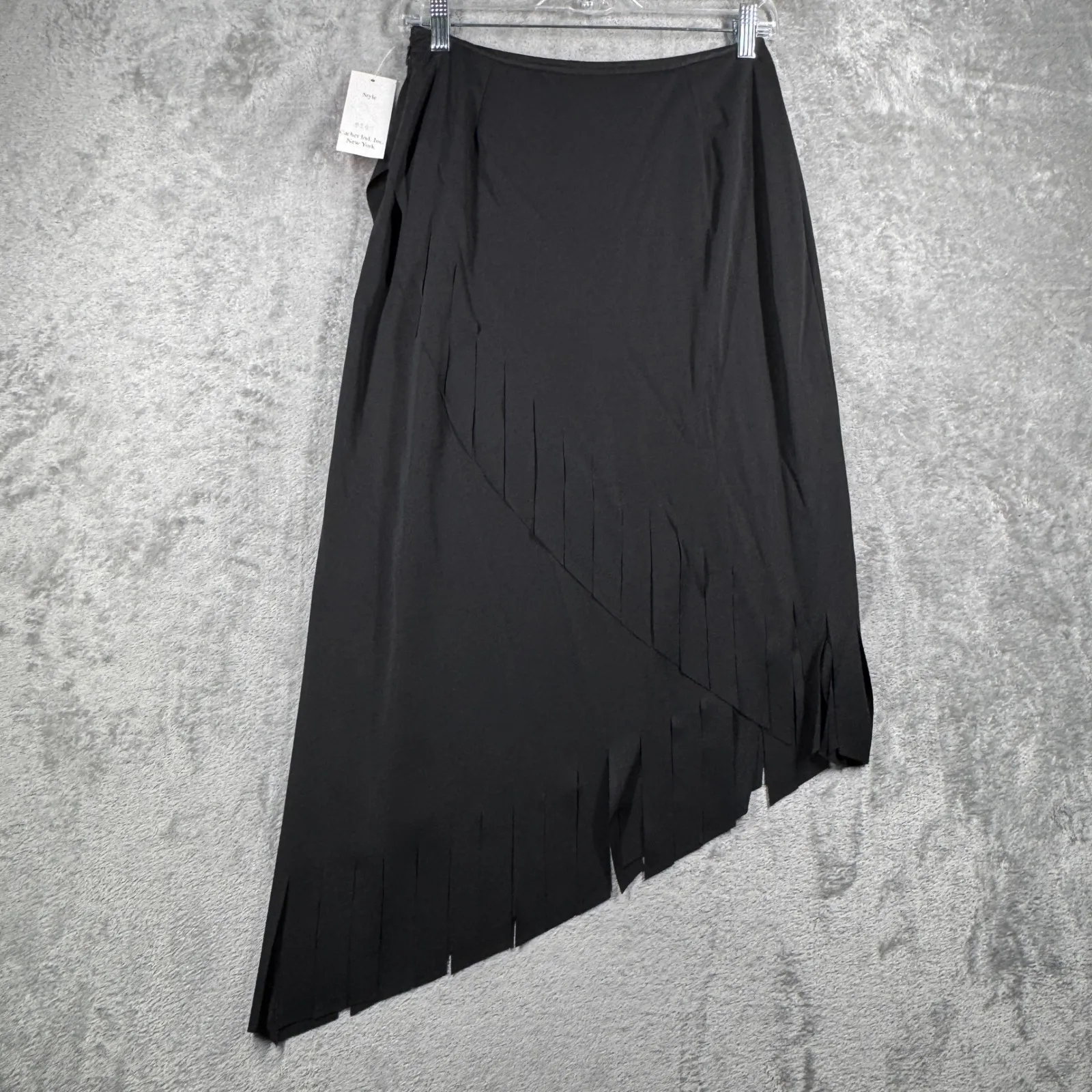 Vintage Cachet Skirt Womens 6 Black Fringe‎ Asymmetrical 90s Y2K Goth Whimsigoth - Image 3