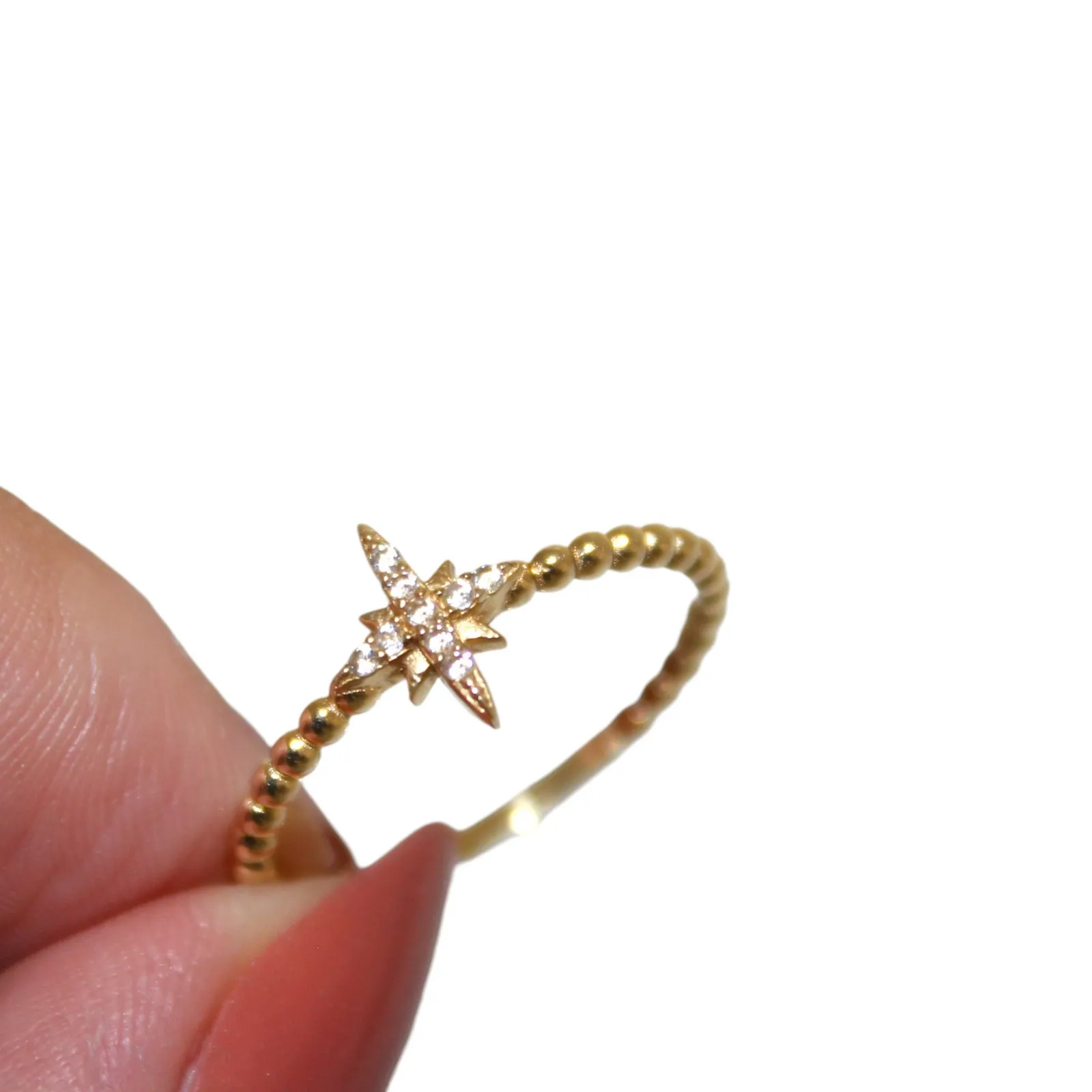 14k Solid Gold Stacking Star Ring 1.47 Grams Size 7.5 - Image 7