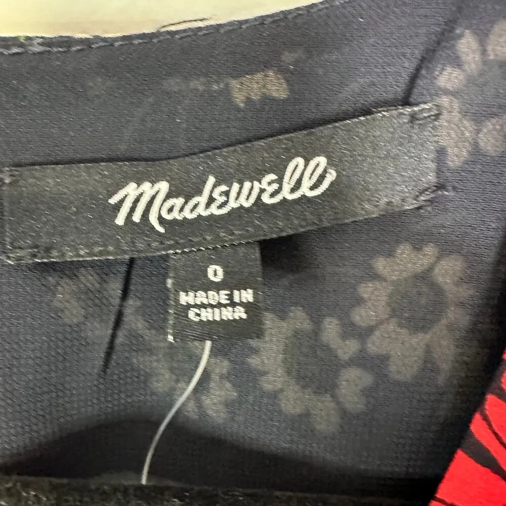 NEW Madewell Peekaboo-Sleeve Midi Dress in Hillside Daisies size 0 - Image 4