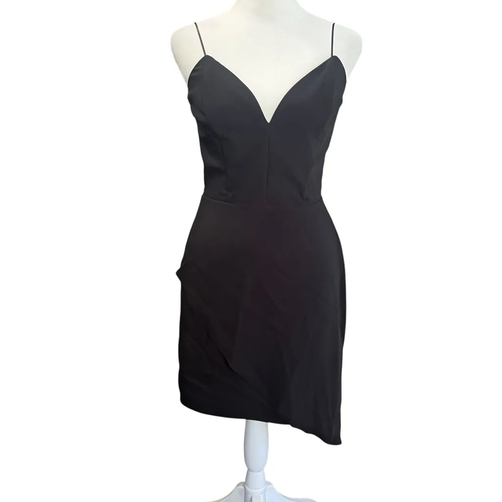 Amanda Uprichard Giovanni Black Tulip Mini Dress | Petite Small - Image 3