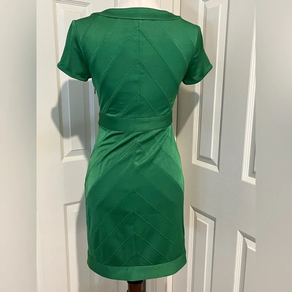 Ali Ro Emerald Green Button Sise Zip Bodycon St. Patrick’s Day Size 4 - Image 3