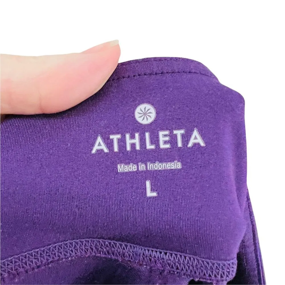 Athleta Twist It Bubble Purple Skirt Mini Stretchy Athleisure Wear Travel Large - Image 5