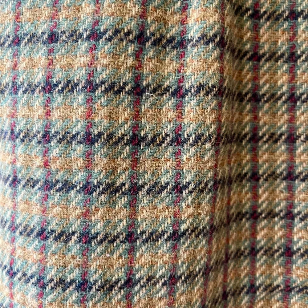 Tofy Size 14 Classic Wool Brown Retro A Line Midi Skirt Plaid Boho Chic‎ Casual - Image 7