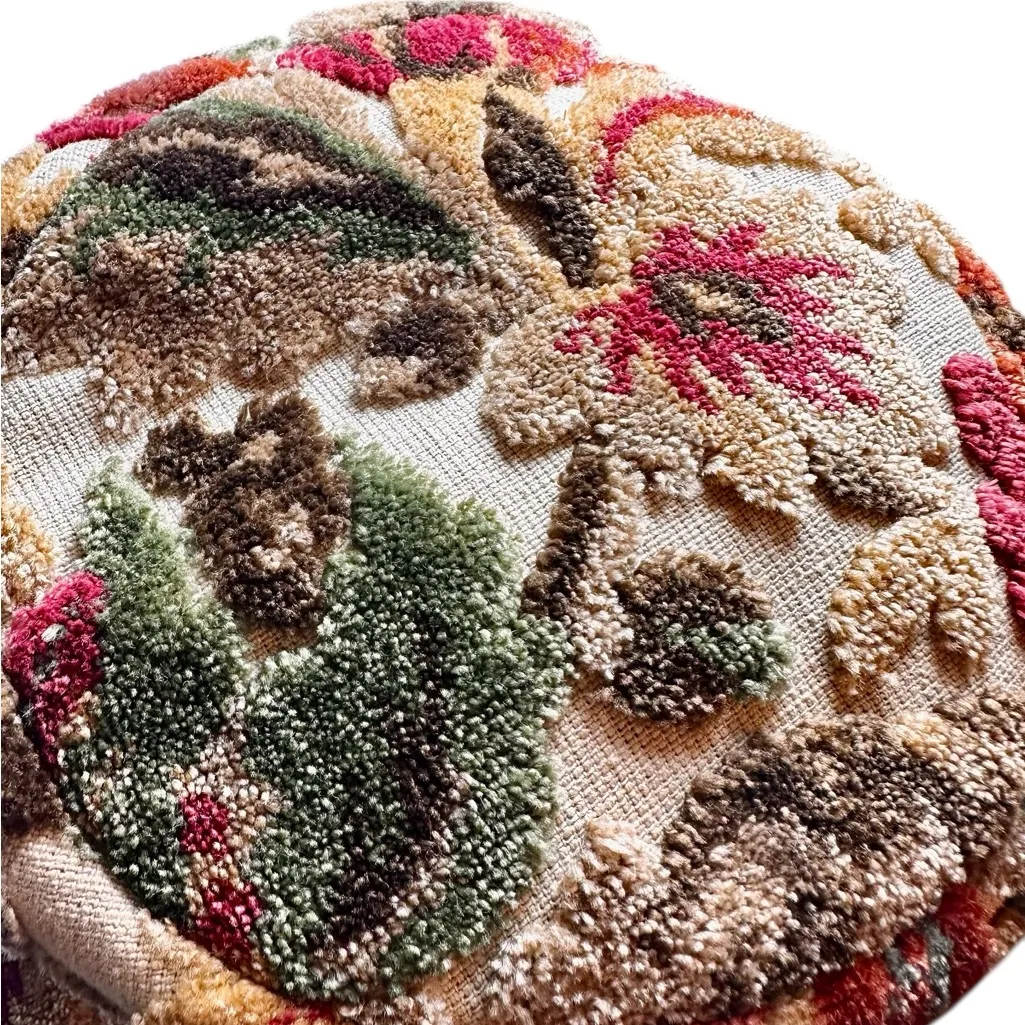 Vintage Handmade 60s Chenille Carpet Floral Tapestry Hat Go-Go Grunge Bucket EUC - Image 9