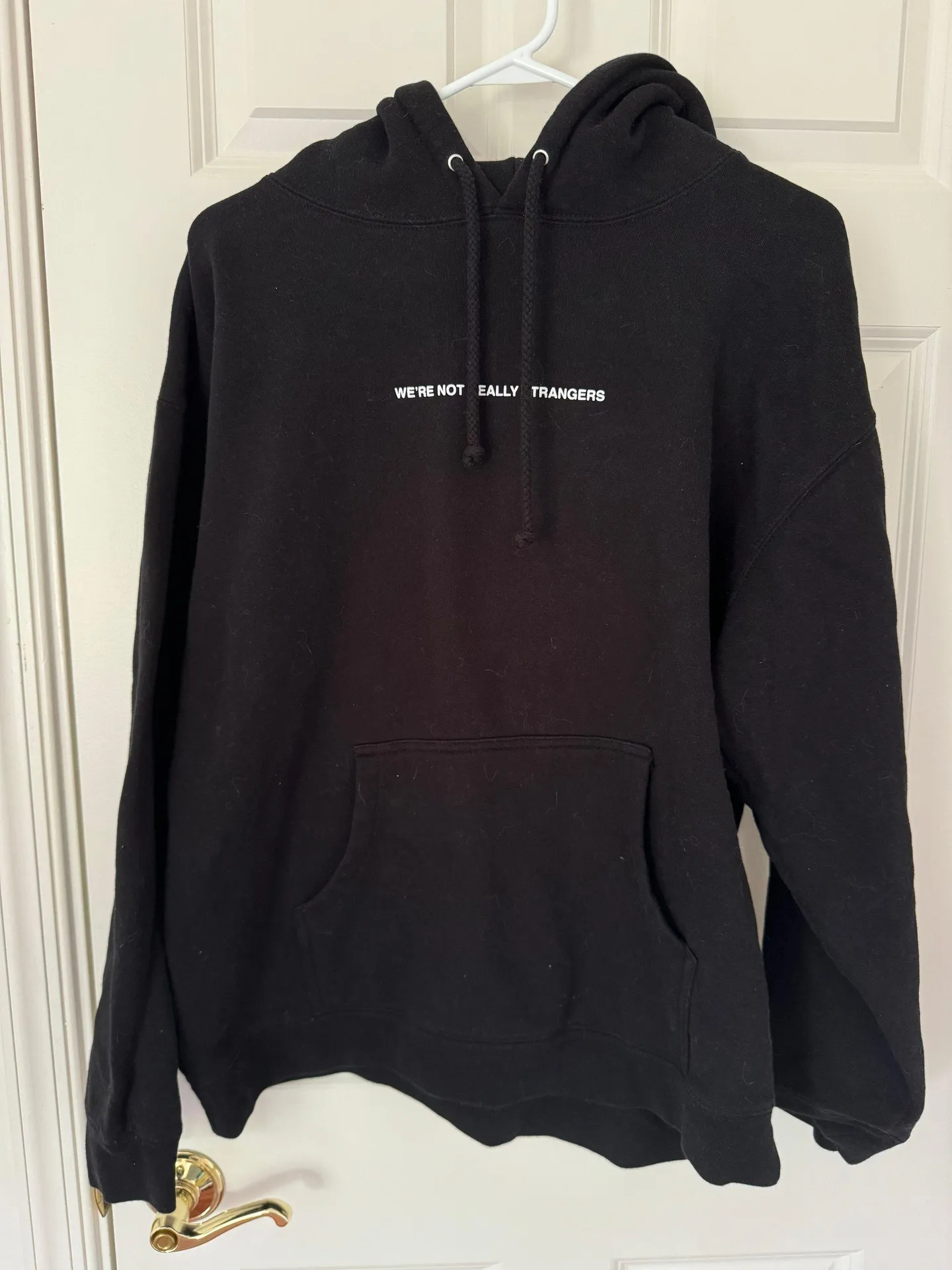 We're Not Really Strangers WNRS Hoodie Black Size L - Image 2