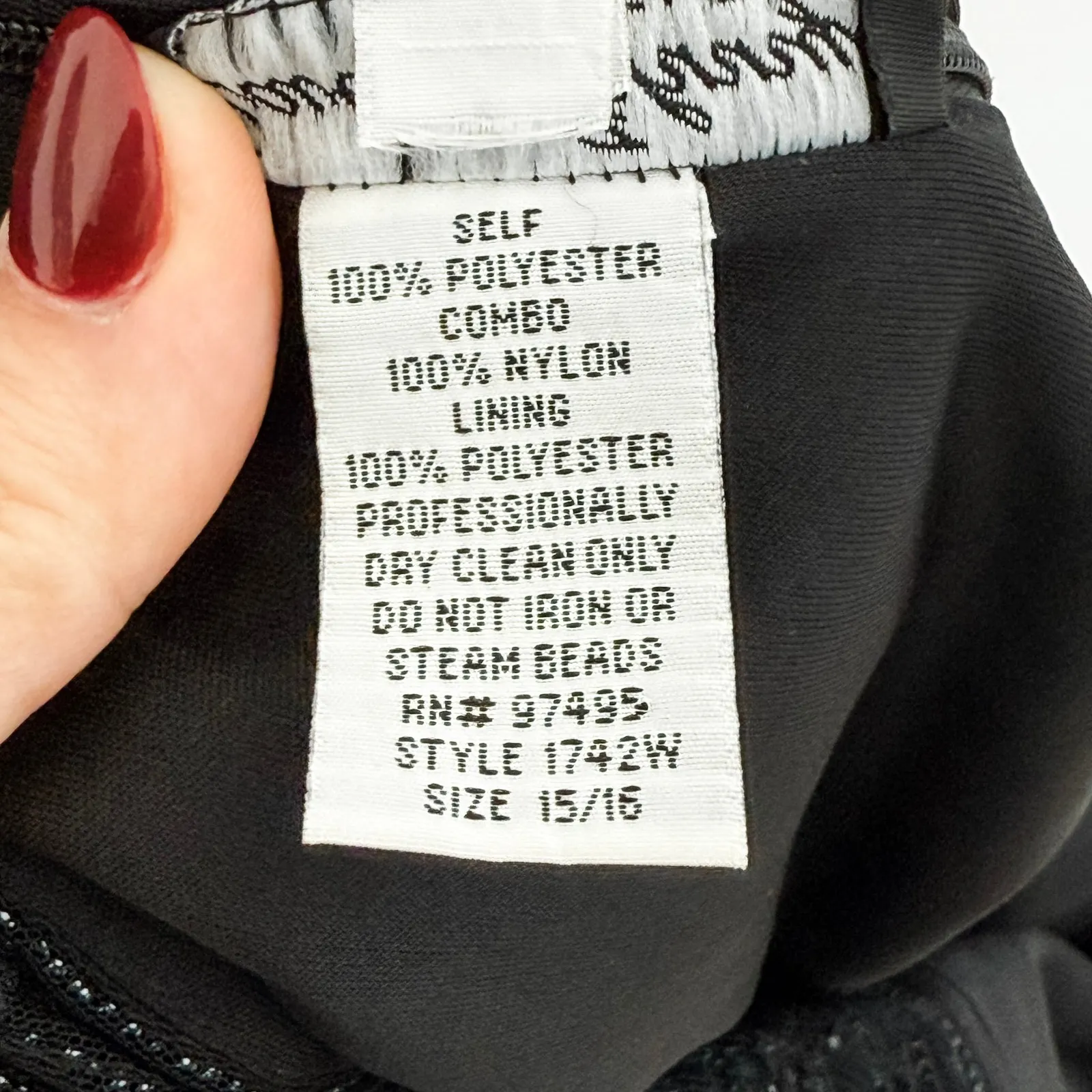 VTG Dave & Johnny Womens Maxi Dress‎ 15/16 Black Beaded Formal 90s Goth Romantic - Image 8