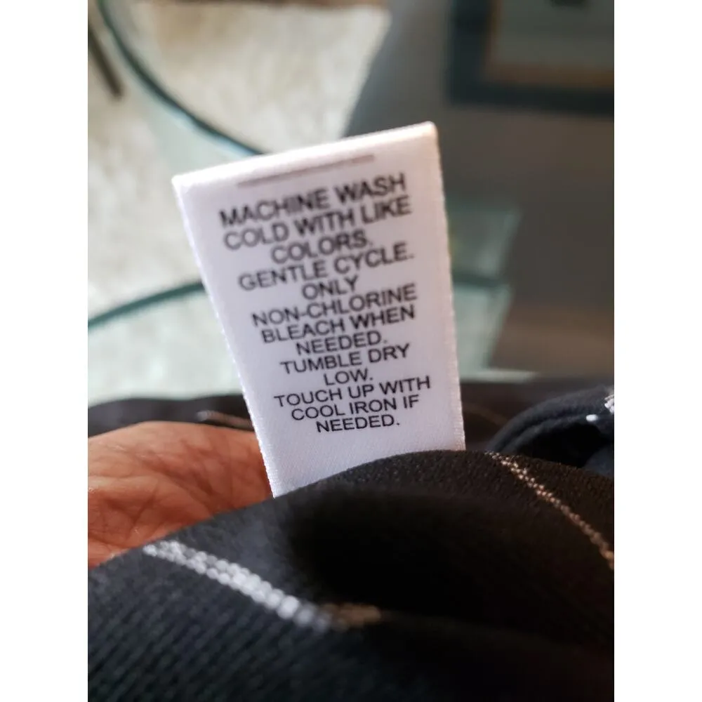 CATO Pants Womens Size 24W Black White Striped Slim Fit High Rise Ankle Slit - Image 6