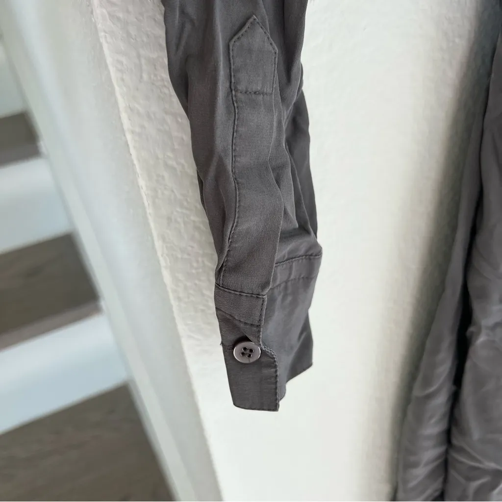 Diane Von Furstenberg DVF Taya Silk Shirt Dress in Steel Gray - Image 6