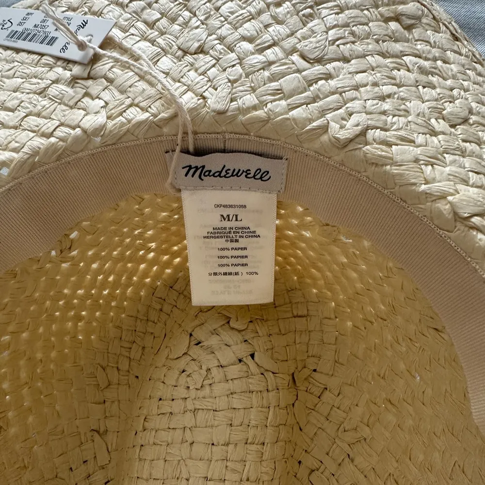 Madewell Cream Straw Hat M/L - Image 3