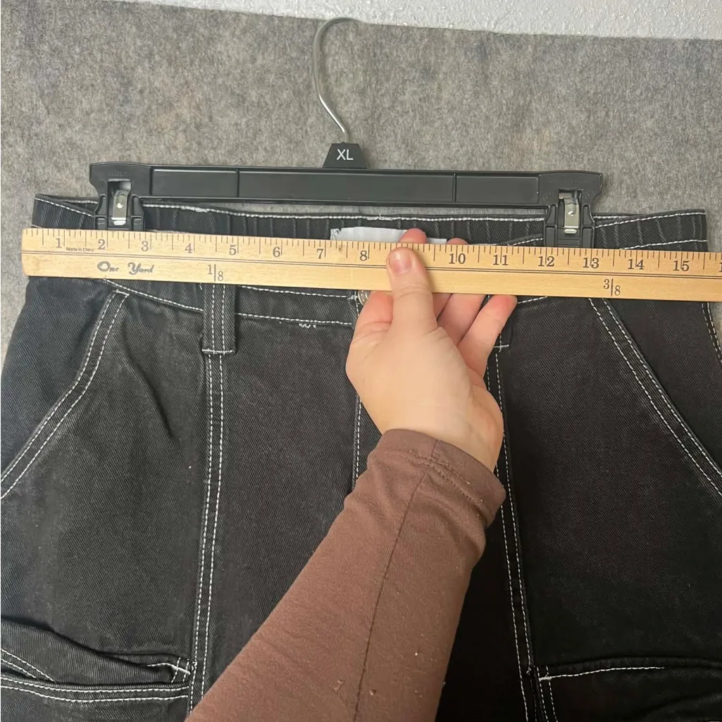 Refuge Denim Woman Size 5 grunge gothic black wide leg cargo pants. - Image 5