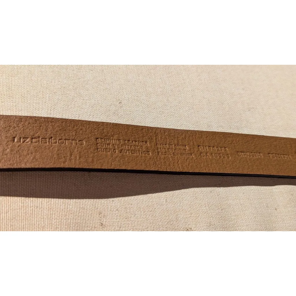 Women's Liz Claiborne Brown Leather Belt with Gold Buckle One Size - Image 2