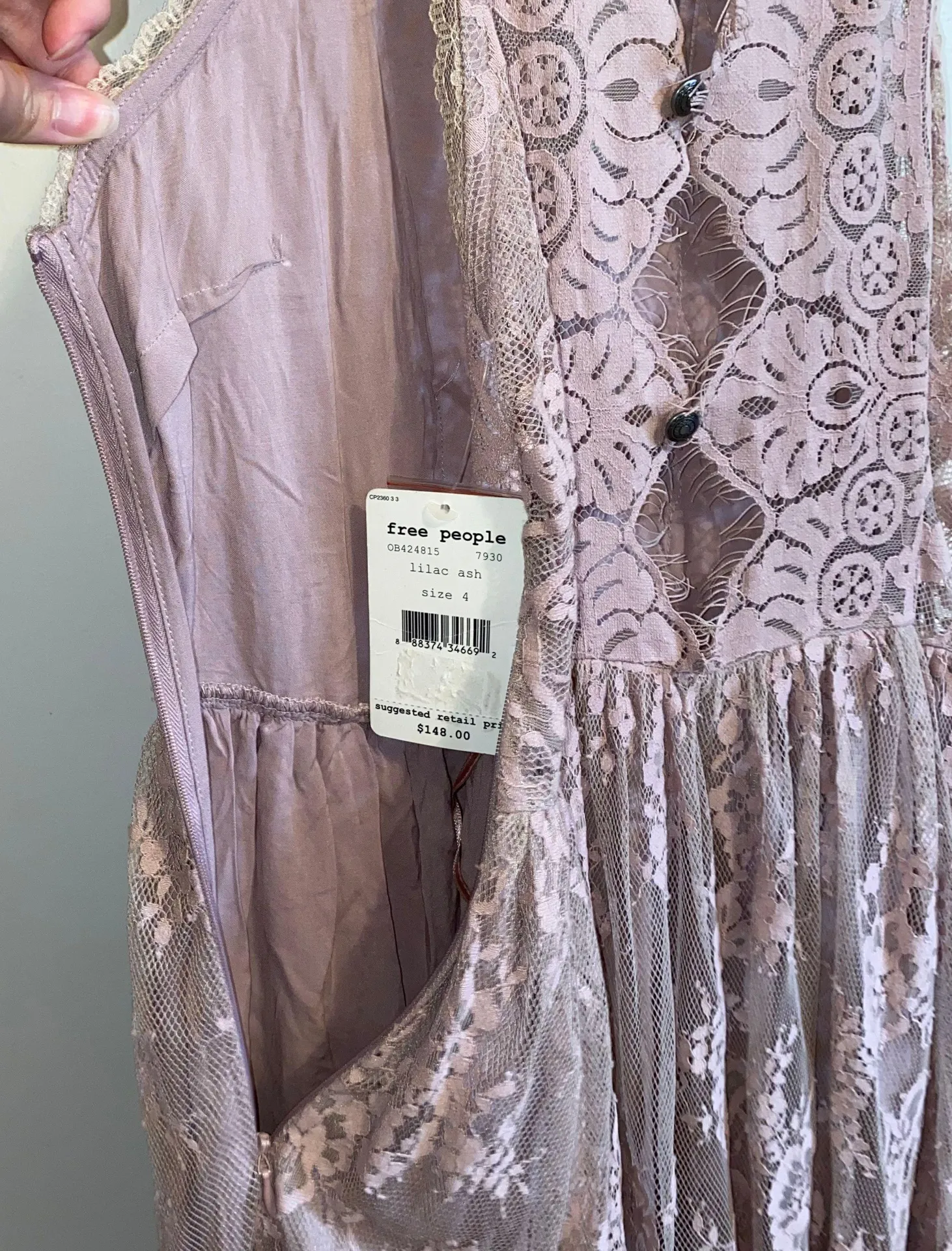 NWT $148  Lilac Ash Verushka Mock Neck Lace Sleeveless Mini Dress 4 - Image 9