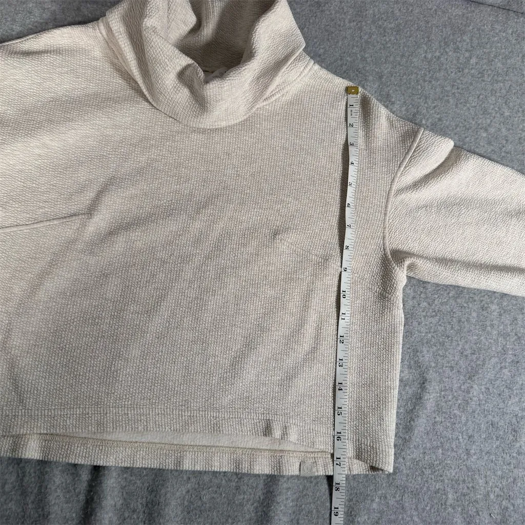 Lululemon Women's XS/S Ribbed Boxy Turtleneck Sweatshirt Cozy Cropped Size 12 - Image 9