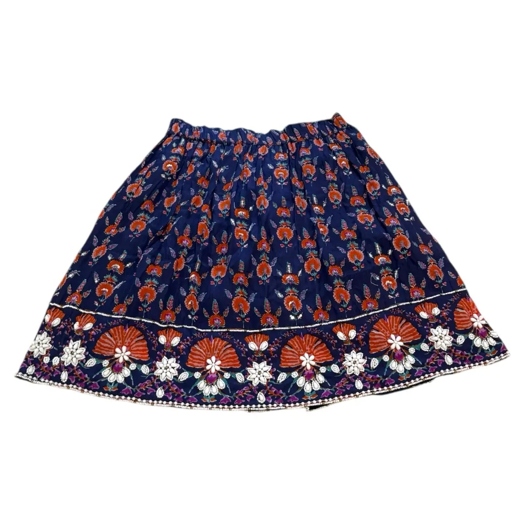 Anthropologie Maeve Adela Beaded Navy Skirt - Image 4