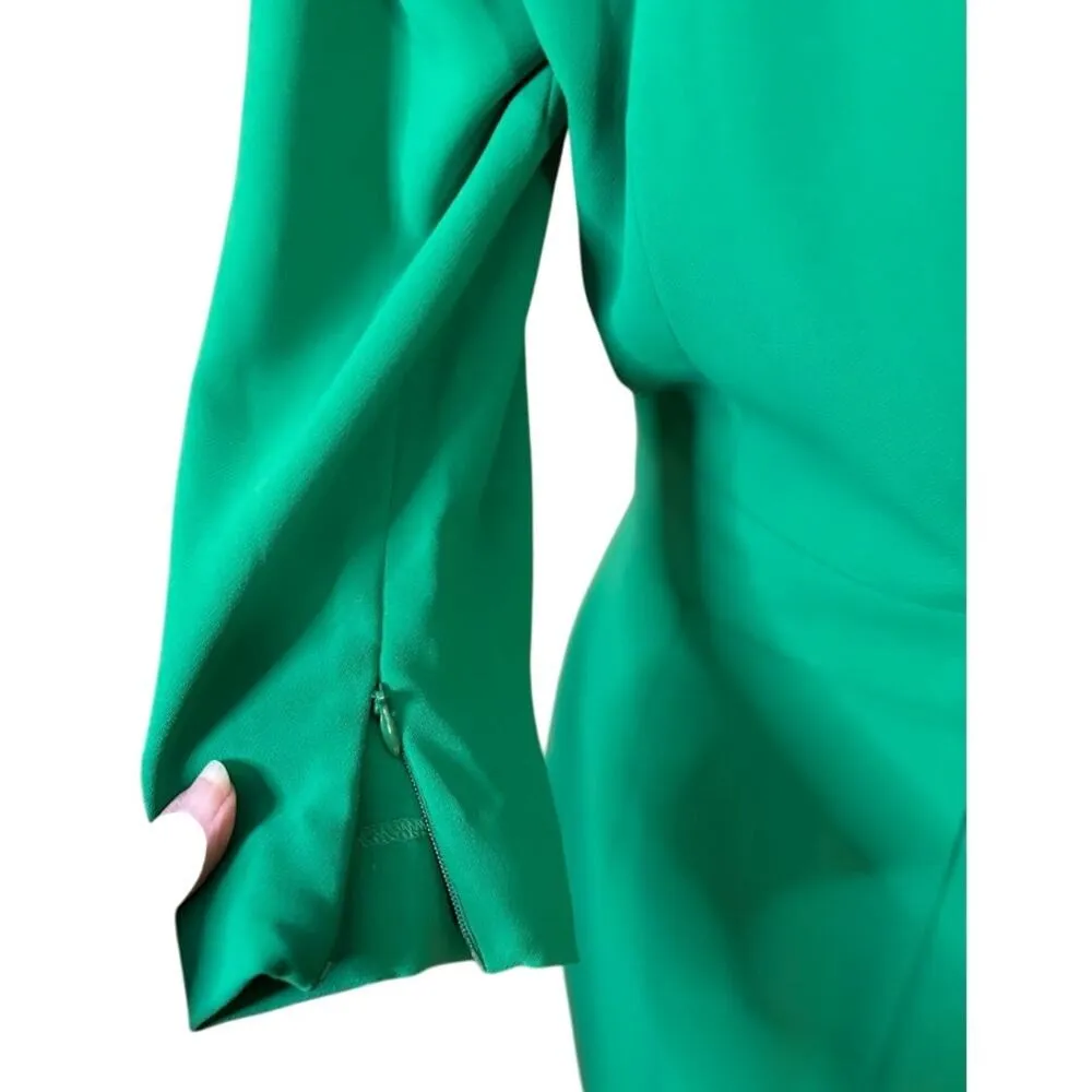 Katherine Kelly Green Faus Wrap Sheath Dress Size 6 - Image 8