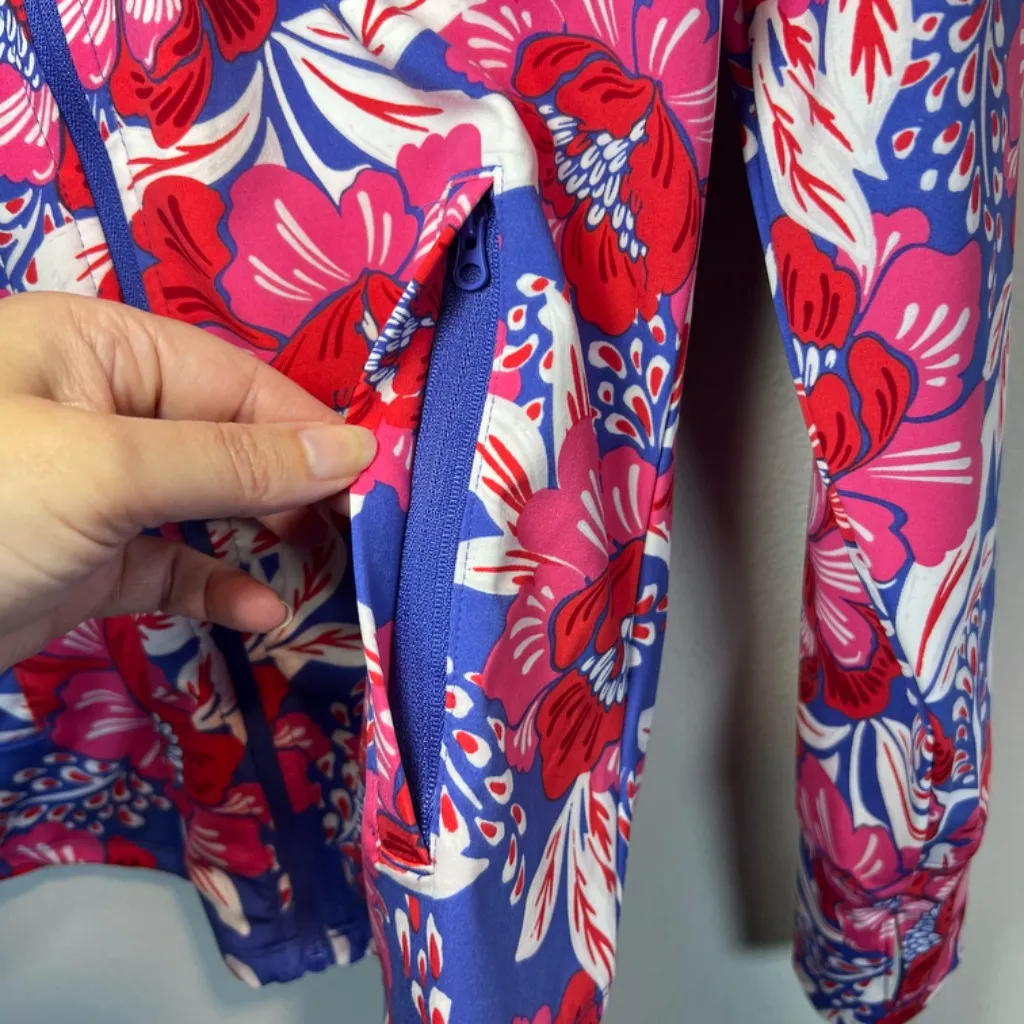 Sigrid Olsen Golf & Tennis Women's Floral Tropical Full Zip Jacket Red UPF Small - Image 8