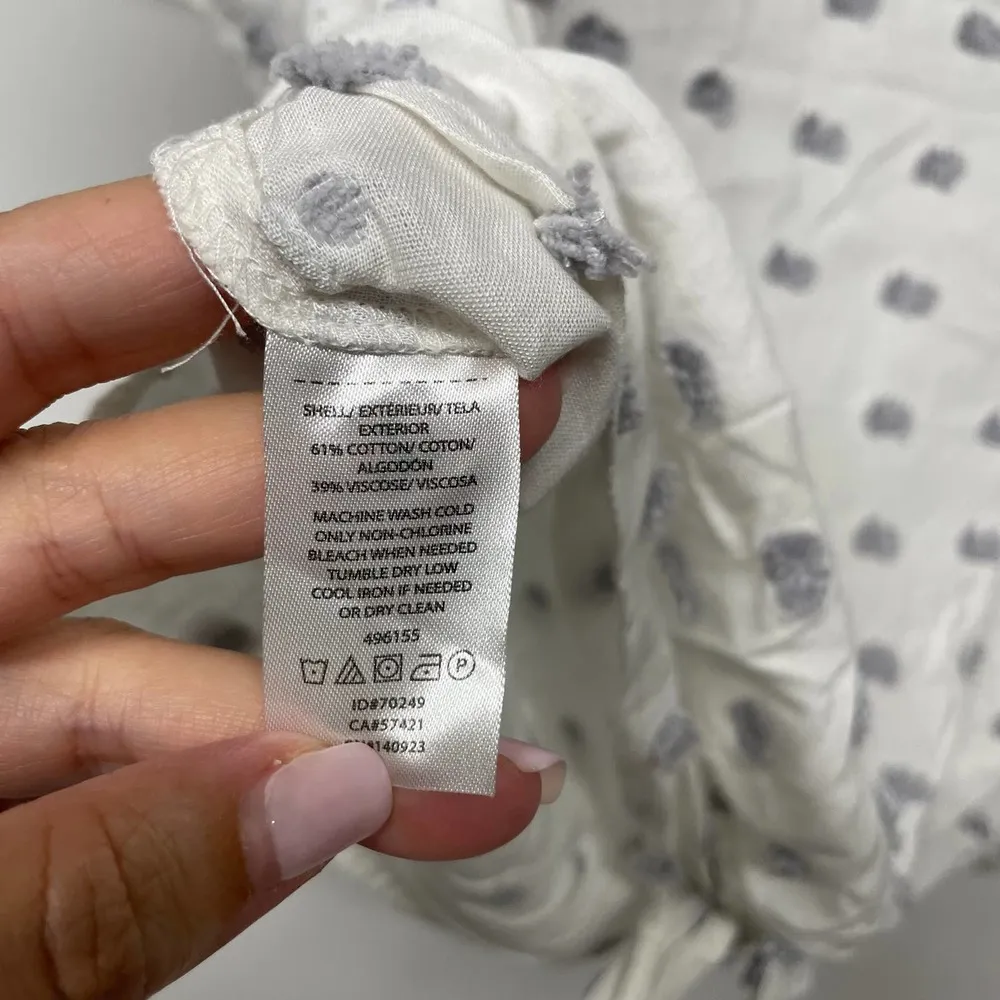 Lou & Grey Ann Taylor LOFT White Knot Short Sleeve Textured Blouse Size Medium - Image 7