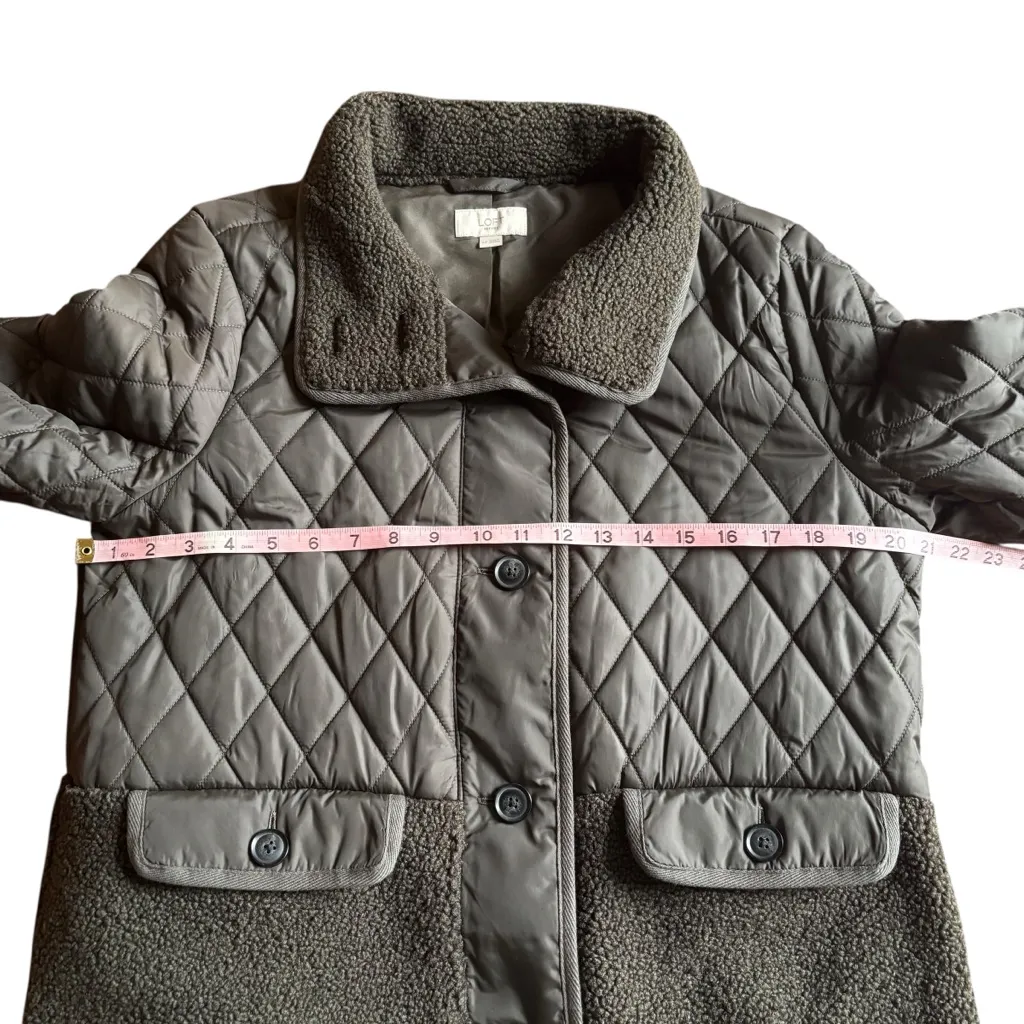 LOFT Quilted Sherpa Funnel Neck Jacket | Cozy Chic Neutral | MP - Image 9