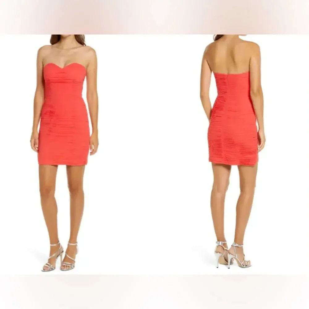 FINAL PRICE NWT LAVISH ALICE Pleated Pleat Chiffon Sweetheart Mini Dress - Image 2