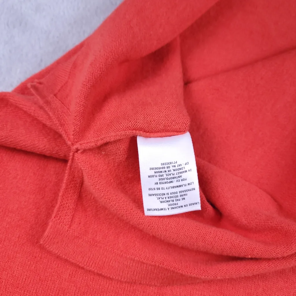 Anthropologie Moth Eastward V-Neck Pullover Cashmere Blend Red Size M Medium - Image 9