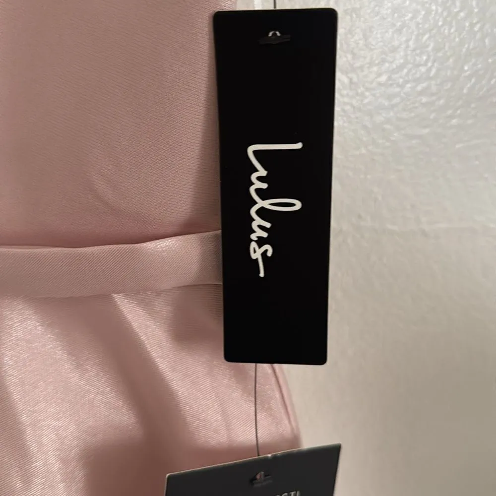 Lulu’s  Light Pink Satin Skater Dress NWT - Image 3