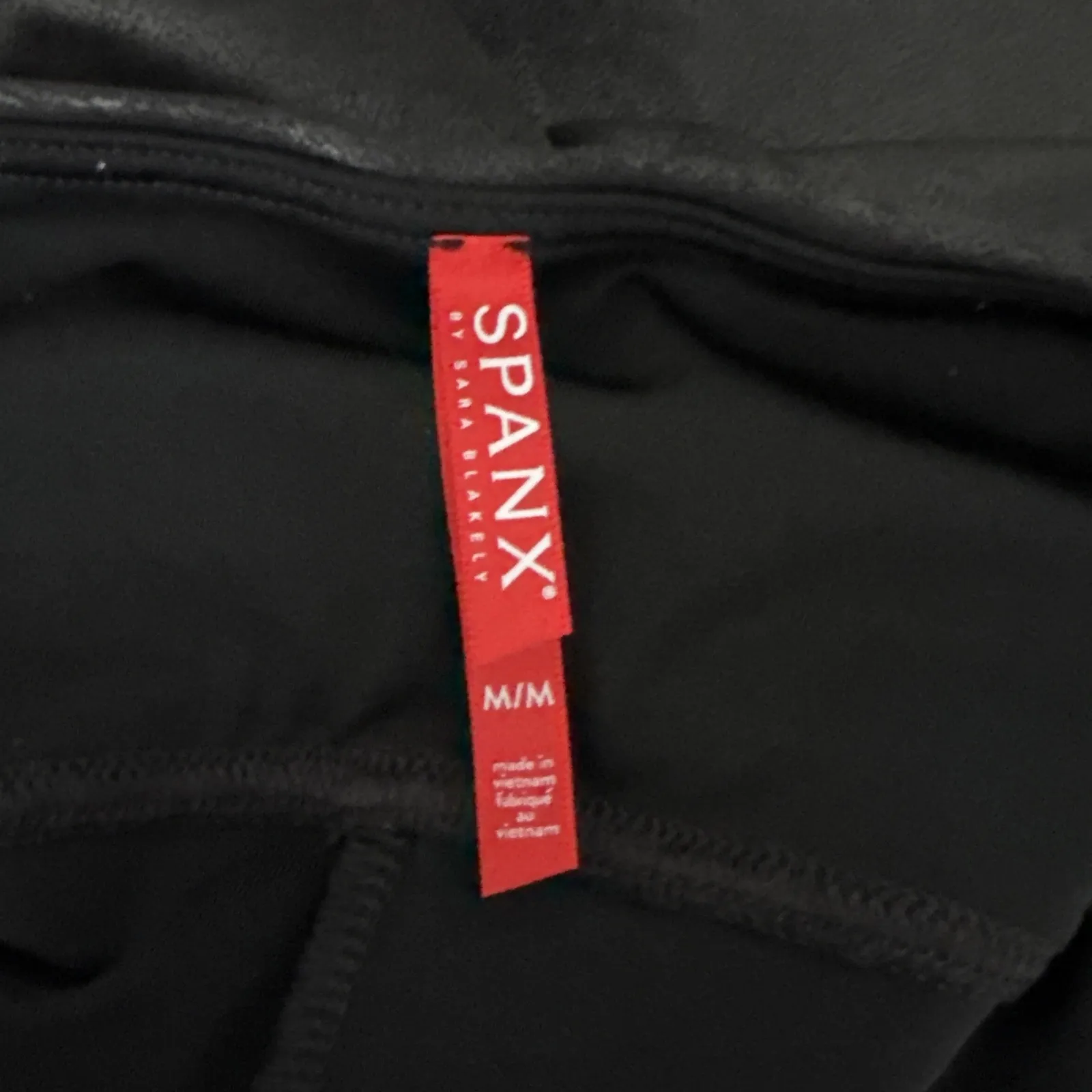 Spanx Pants‎ Womens Medium Black Faux Vegan Leather Leggings Casual Rocker Punk - Image 8