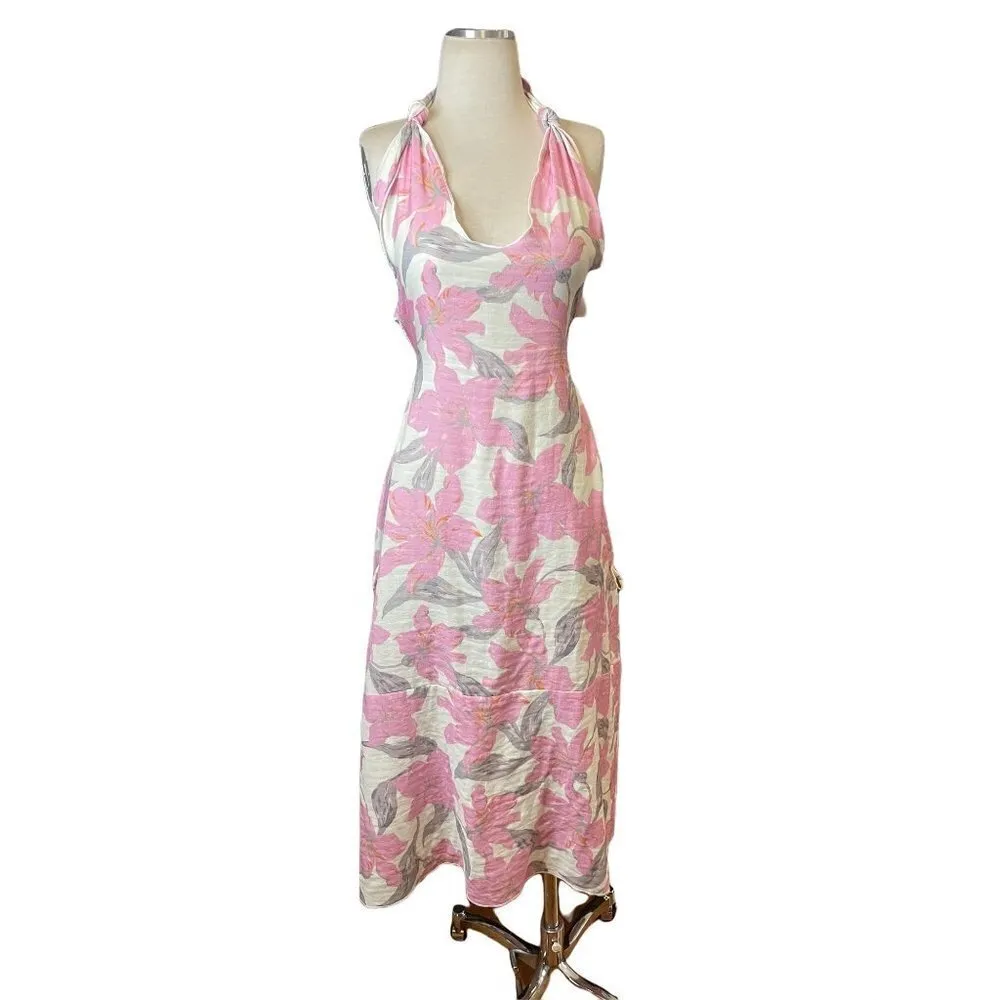 Atoir Sardinia Midi dress in Lily Bloom Pink Small New Womens Floral linen - Image 5