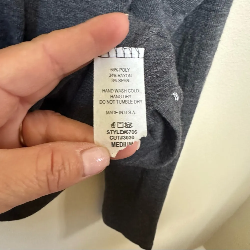 Vintage Havana dark grey lightweight sweater with zippered back Sz M - Image 3