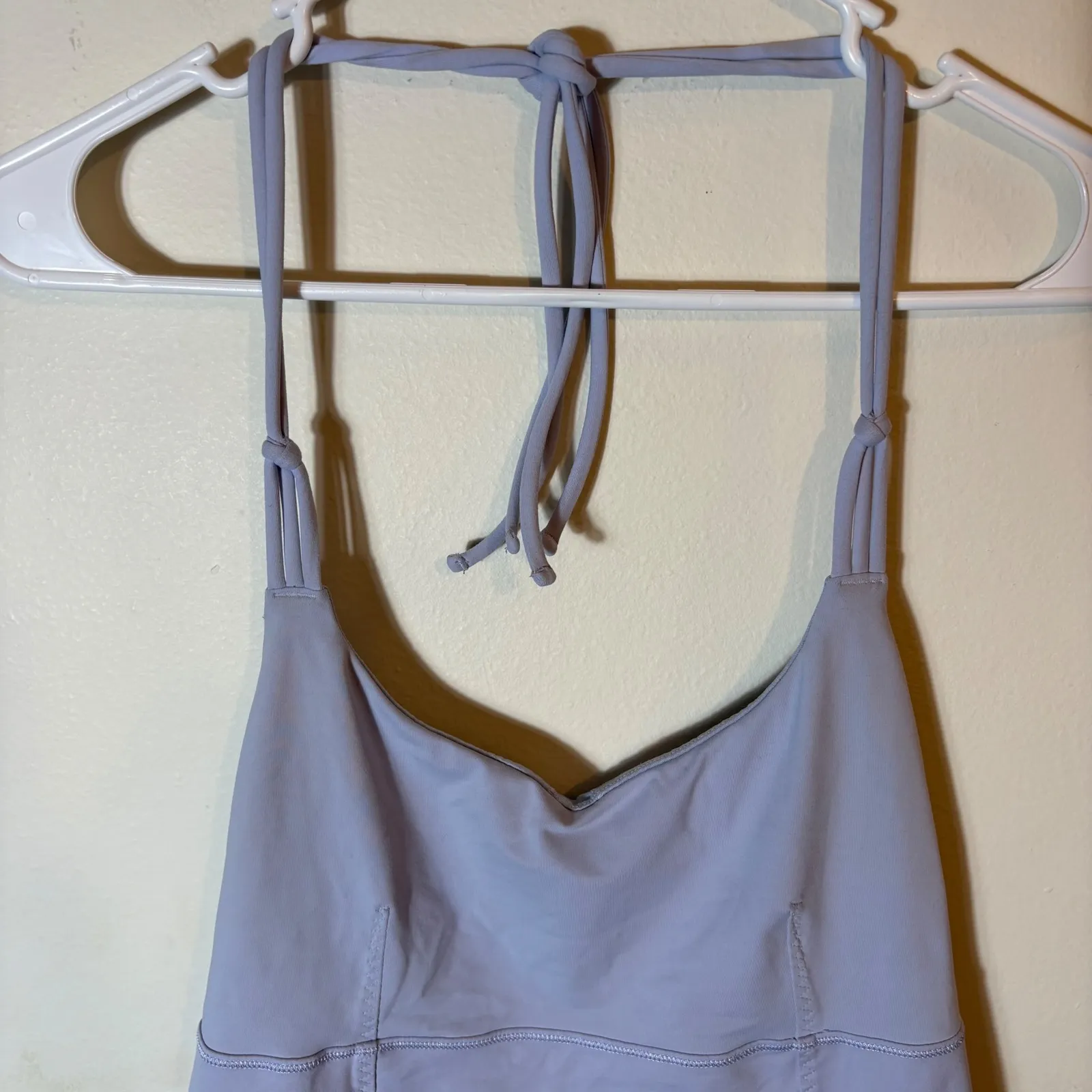 lululemon Wandering Yogi Tank Light Lavender Halter Open Back‎ Braided Strap 8 - Image 4