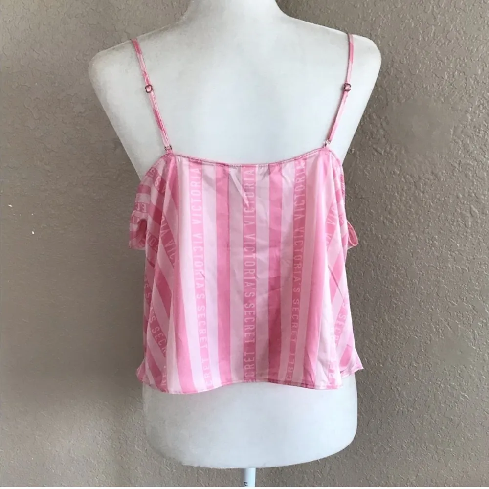 Victoria’s Secret VTG Logo Pink Stripe Satin Sleep Pajama Cami Size XL - Image 76