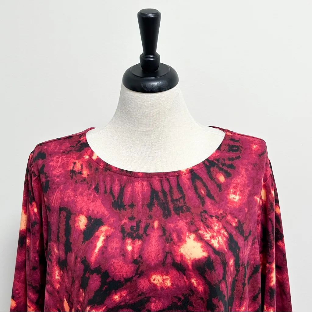 G By Giuliana Beet Red Purple Black Tie Dye Long Sleeve Jogger Jersey Set 2X - Image 4