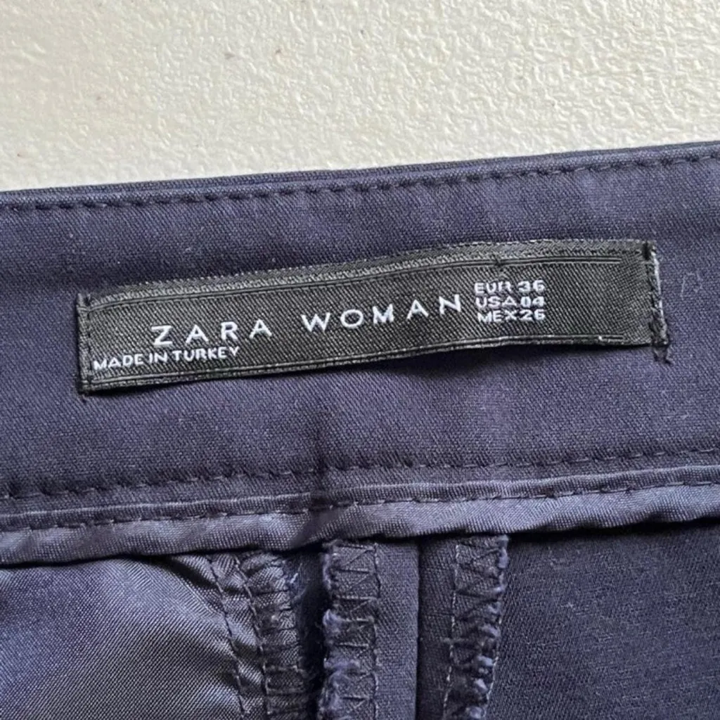 Zara Women’s Navy Mid-Rise Skinny Dress Pants Size 4 – Casual Workwear Trousers - Image 7