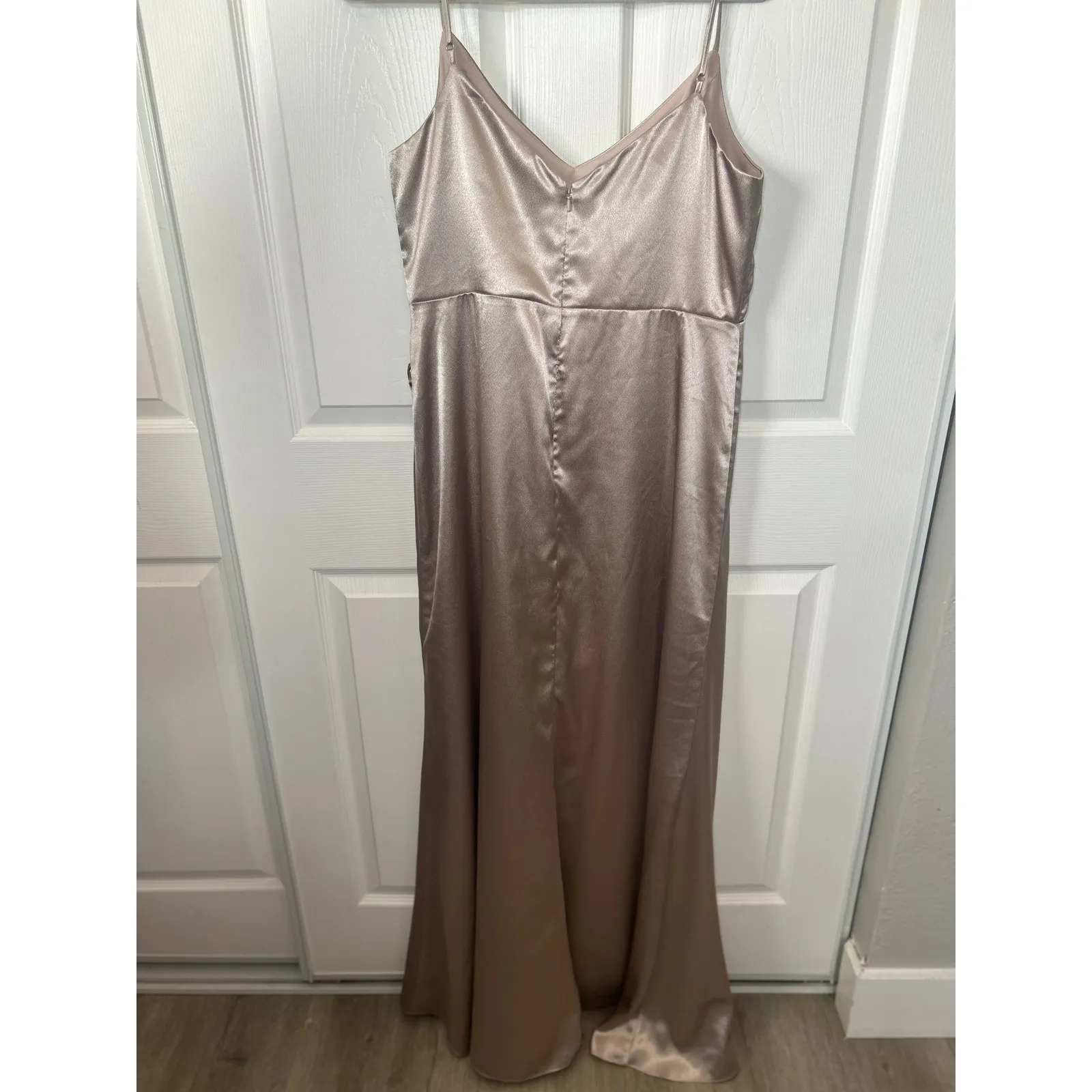 NWT Birdy Grey Catherine Beige Satin‎ Slip Maxi Dress Wedding Guest Formal XL - Image 5