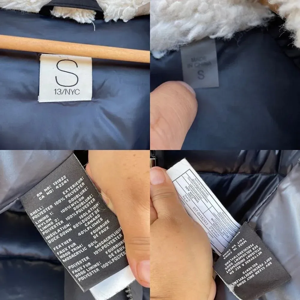 S13 NYC hooded coat size small Black - Image 15