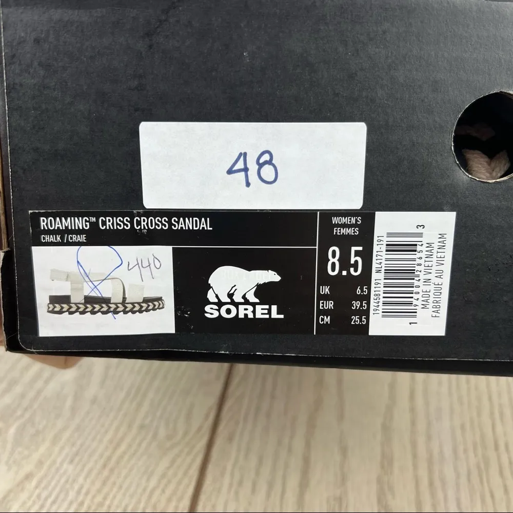 Sorel Roaming Crisscross Espadrille Chevron Pattern Sandals US8.5 Chalk $110 - Image 12