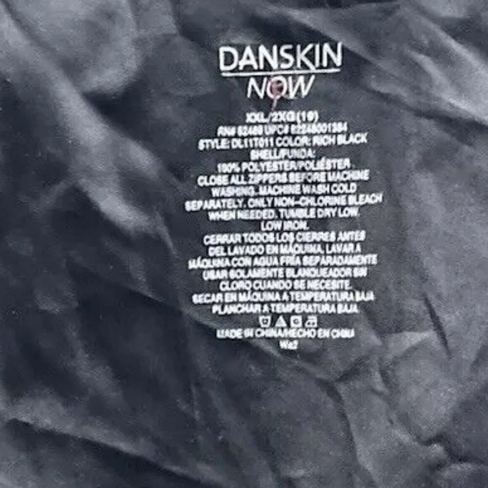 Danskin Now Womens Windbreaker Jacket Black White Zip Up 2XL Hooded Zip Size XXL - Image 15