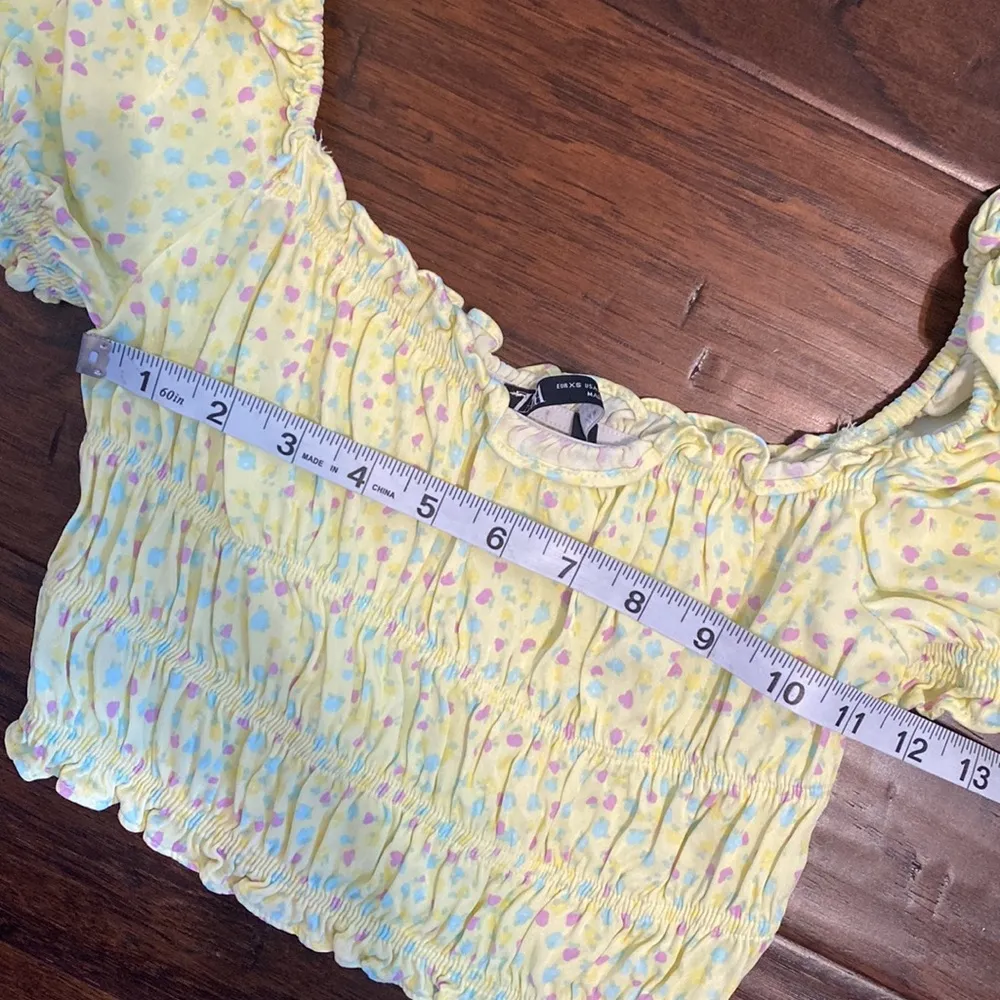 Zara Crop Top Blouse XS Yellow - Image 7
