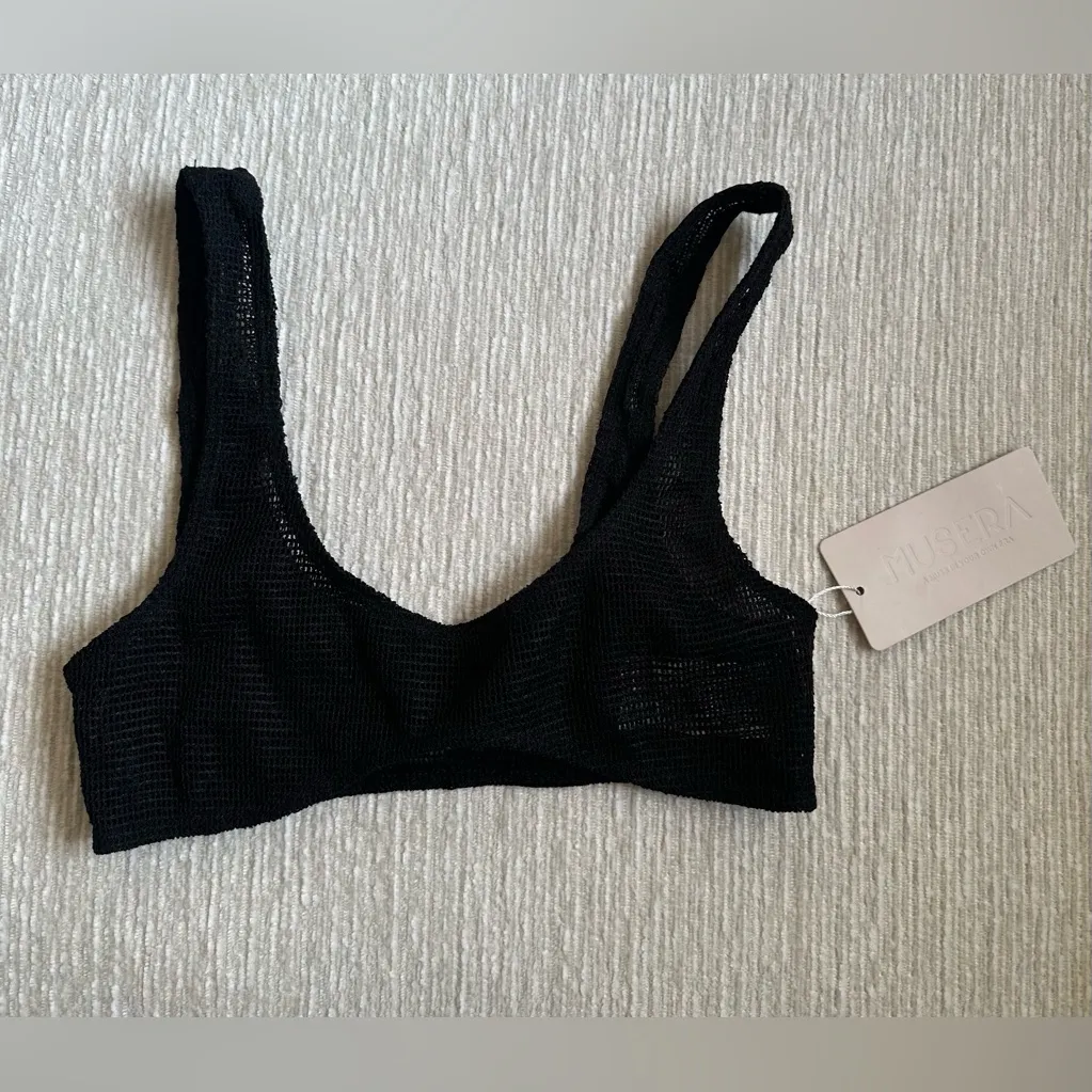 Musera Black Knit Bikini Top Size XS - Image 2