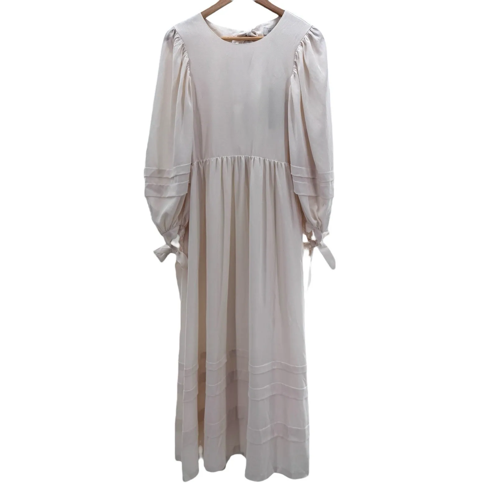 Hunter Bell Bennett Puff Sleeve Maxi Dress Cream Cottagecore NWT M - Image 4