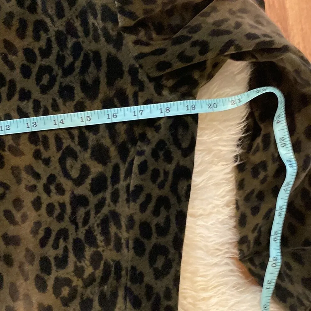 Kasper & Company ASL Leopard Print Velour Zip Up Jacket Sz 10 Cotton - Image 10