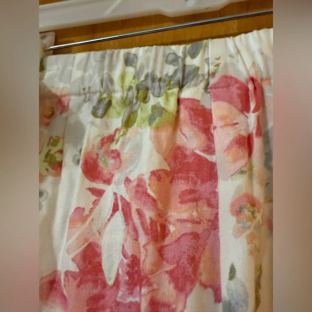 J. Jill Linen Blend Stretch Cropped Pants Floral Feminine Petite Large PL LP Pink Size undefined - Image 12