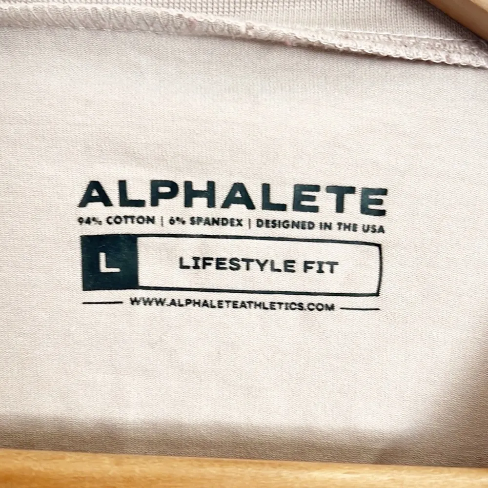 Alphalete Tan PBNS Long Sleeve Cotton Blend Lifestyle Fit Active Crop Tops - Image 9